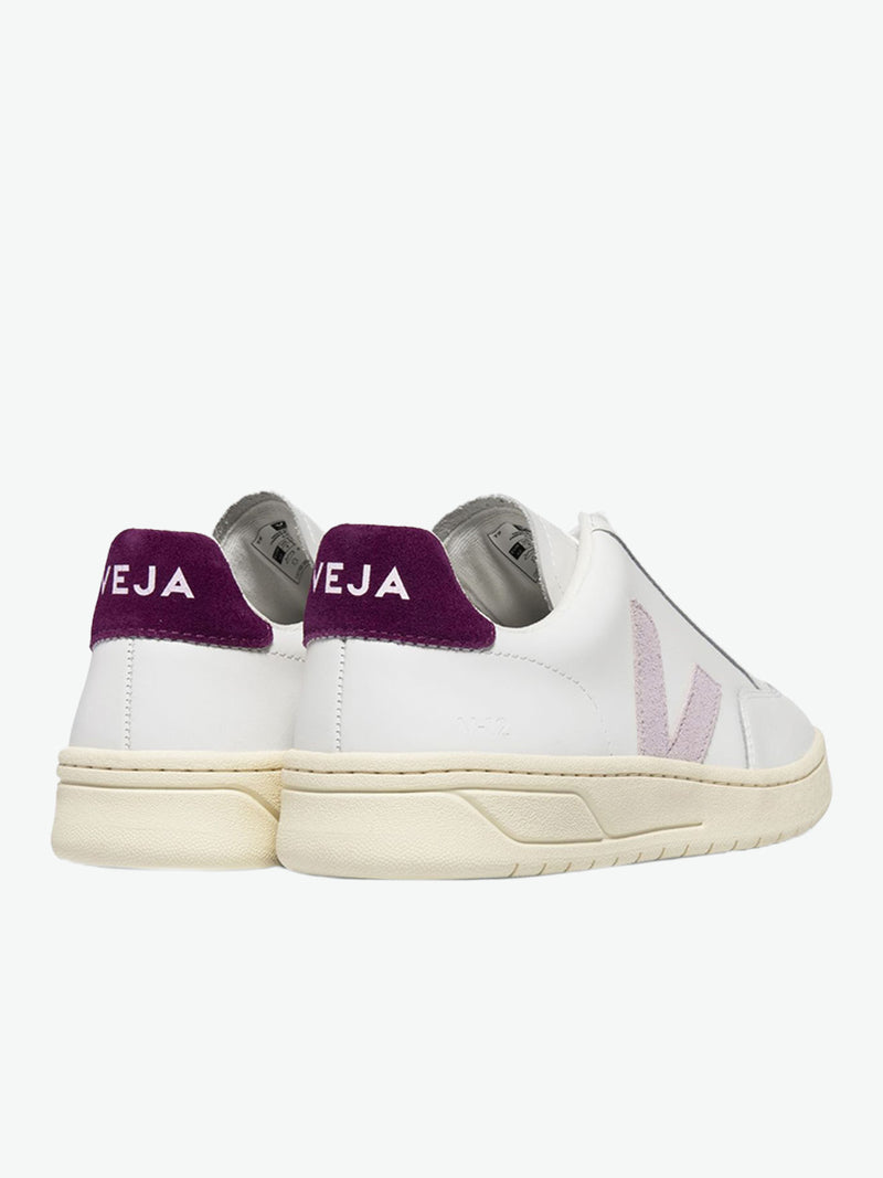 Veja V-12 Leather Extra White Parme Magenta