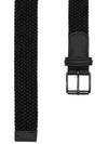 Anderson's Leather-Trimmed Woven Belt Black