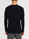 Cashmere Blend Crew Neck Knitted Sweater Navy Blue | C