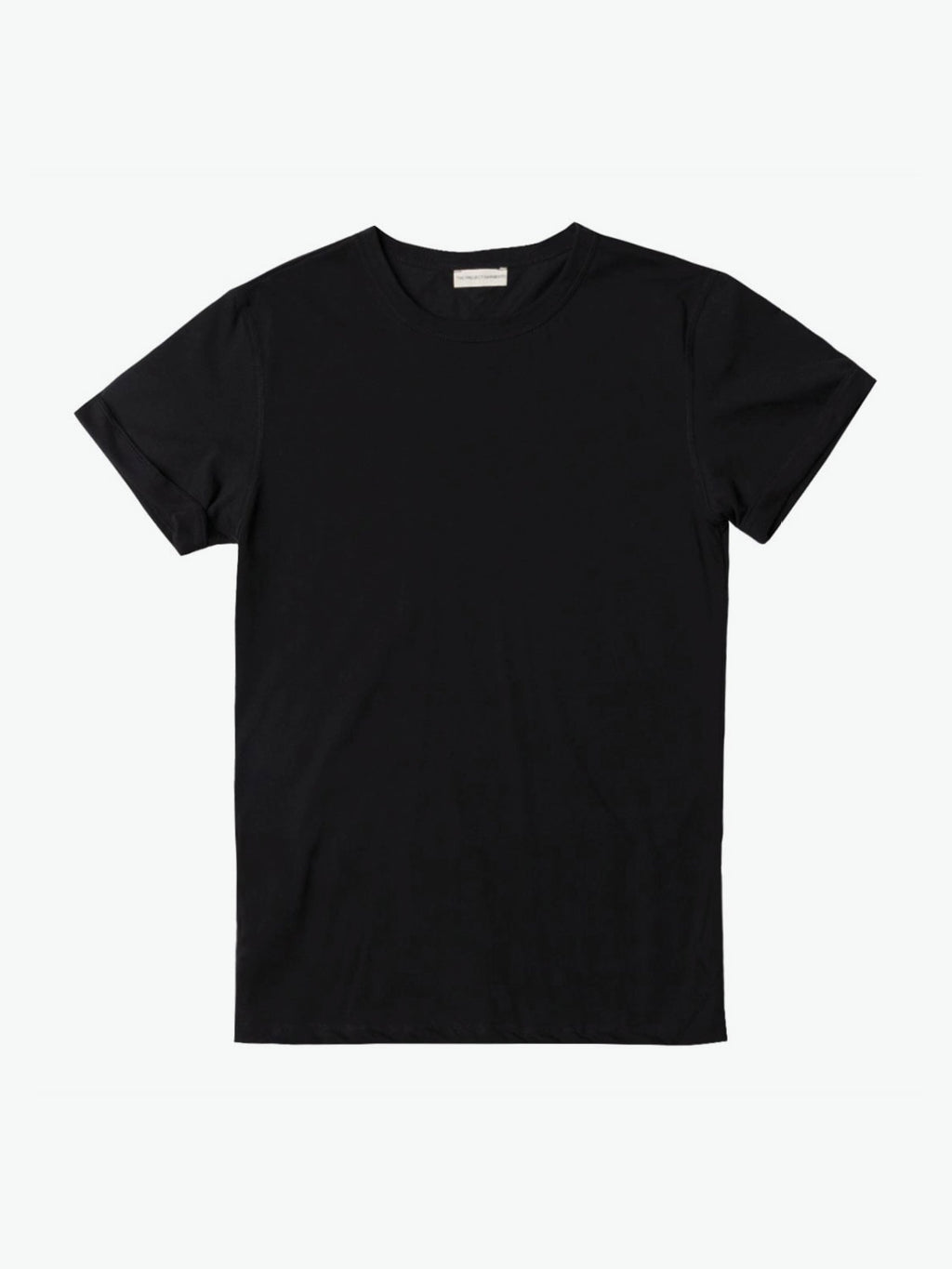 The Project Garments Cotton Jersey Trimmed Crew Neck T-Shirt Black