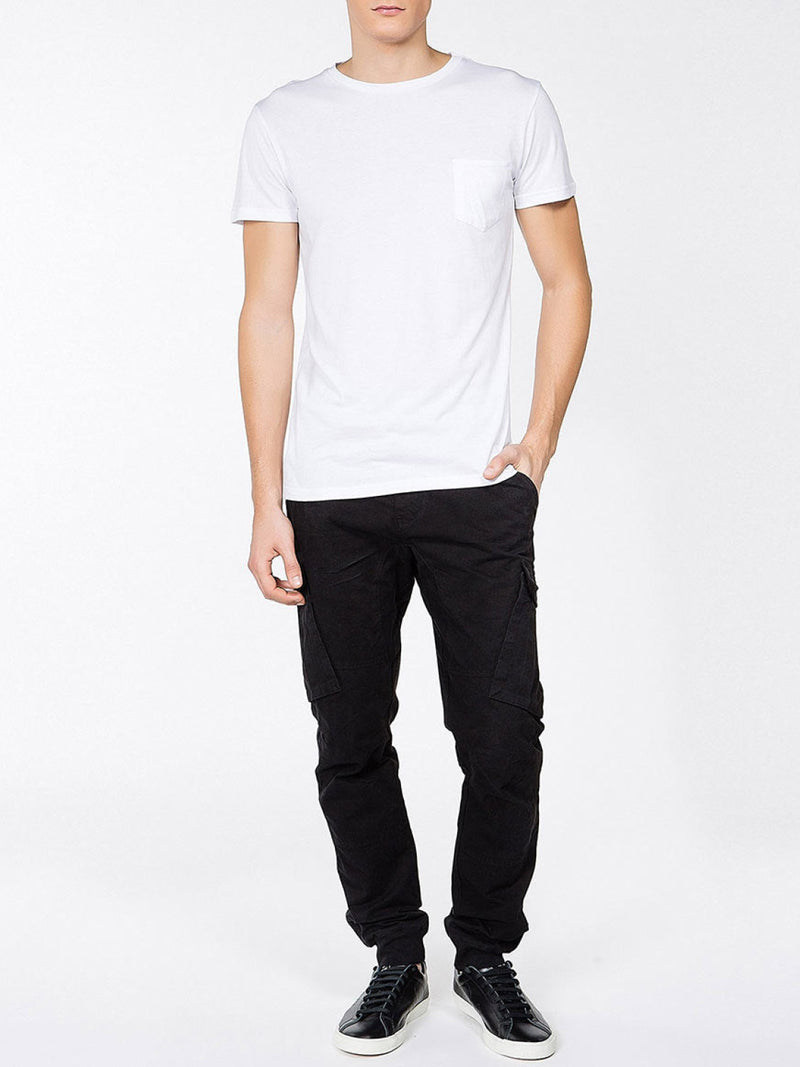 Crew Neck Modal-Blend Pocket T-shirt White | E