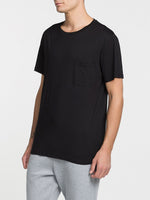 Crew Neck Modal Pocket T-shirt Black | D