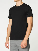 Crew Neck Organic Cotton T-shirt Black | D