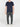 Organic Cotton Crew Neck Garment Dyed T-shirt Navy Blue | E