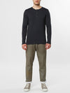 Henley Organic Cotton Long Sleeve T-shirt Charcoal Grey | E