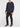 Horizontal Color Block Crew Neck Sweatshirt Navy Blue | D