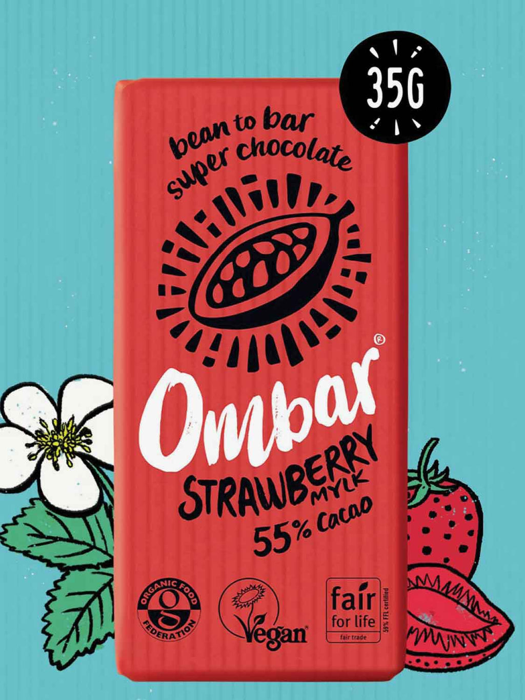 Ombar Strawberry Mylk Chocolate Bar | B