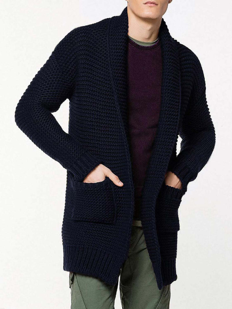 Oversized shawl outlet collar cardigan