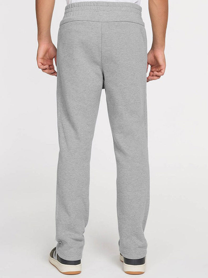 Regular Fit Cotton Drawstring Sweatpants Melange Grey | C