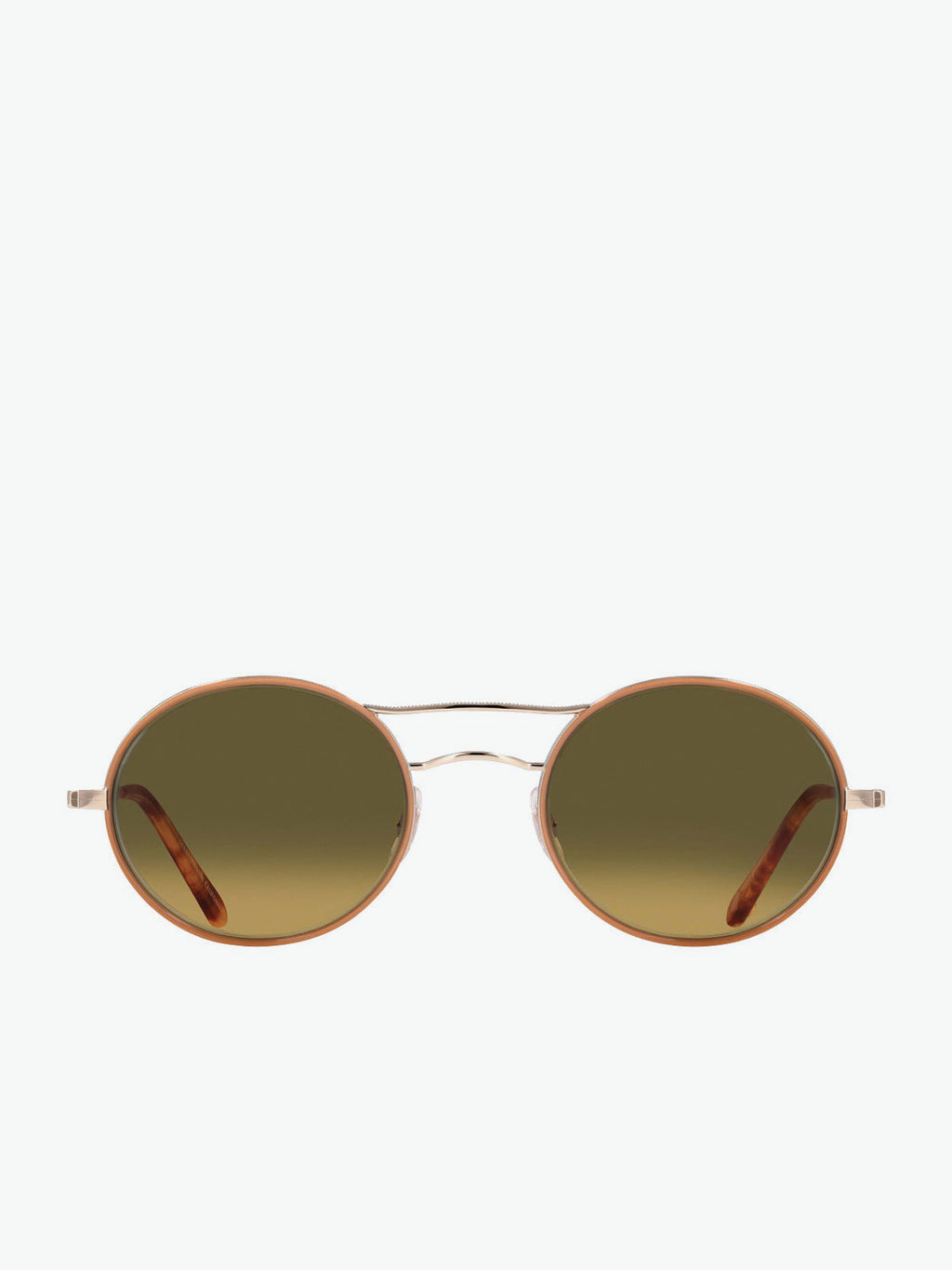 Garrett Leight Camel-Gold Oval Sunglasses | A