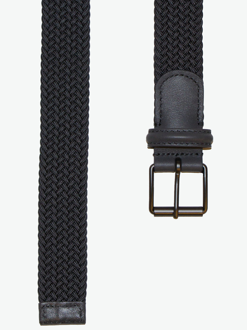 Anderson's Belt Leather-Trimmed Woven Slate Blue