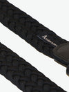 Anderson's Belt Leather-Trimmed Woven Gunmetal Black