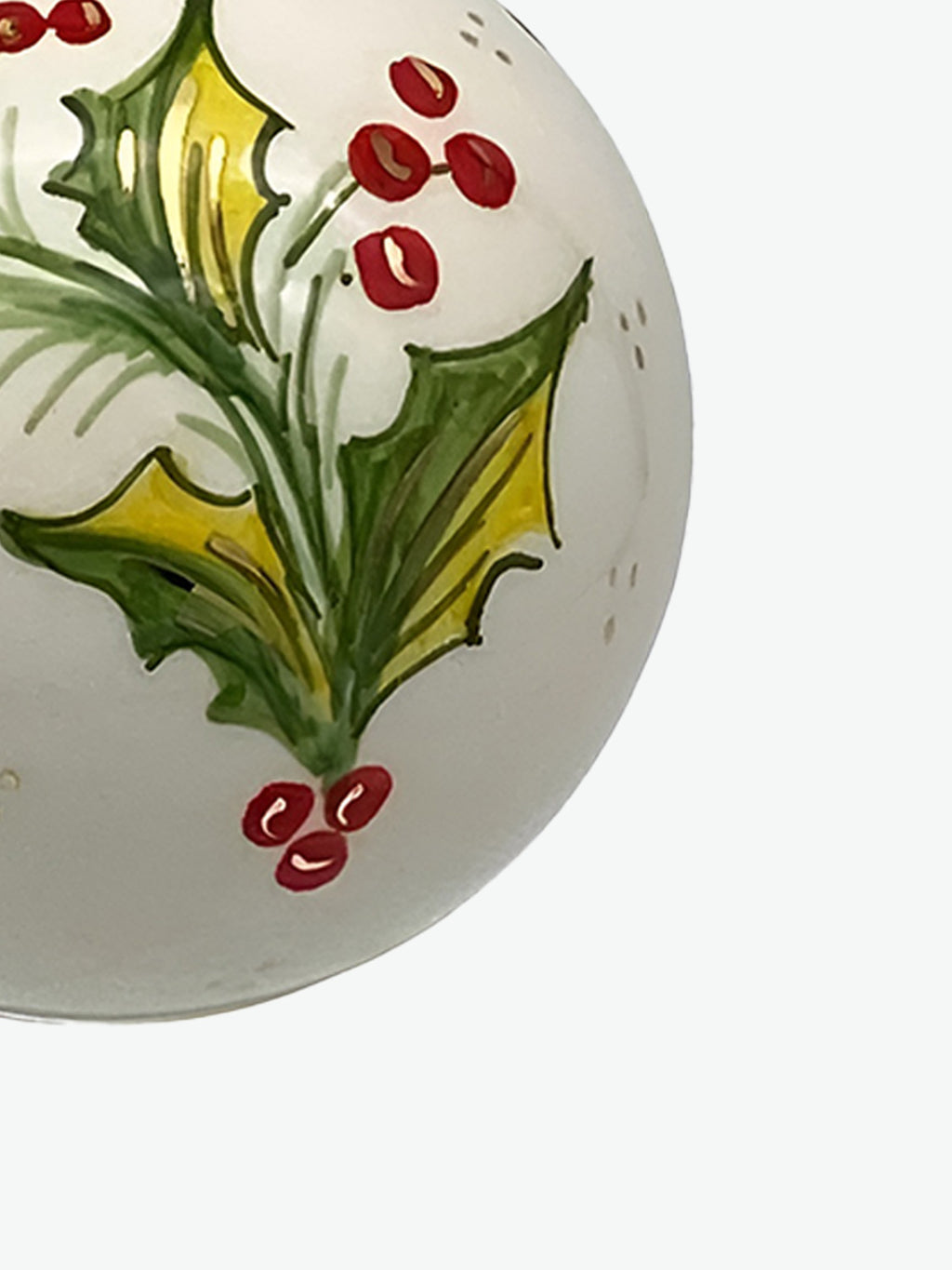 Les Ottomans Hand-Painted Christmas Ball Mistletoe Large