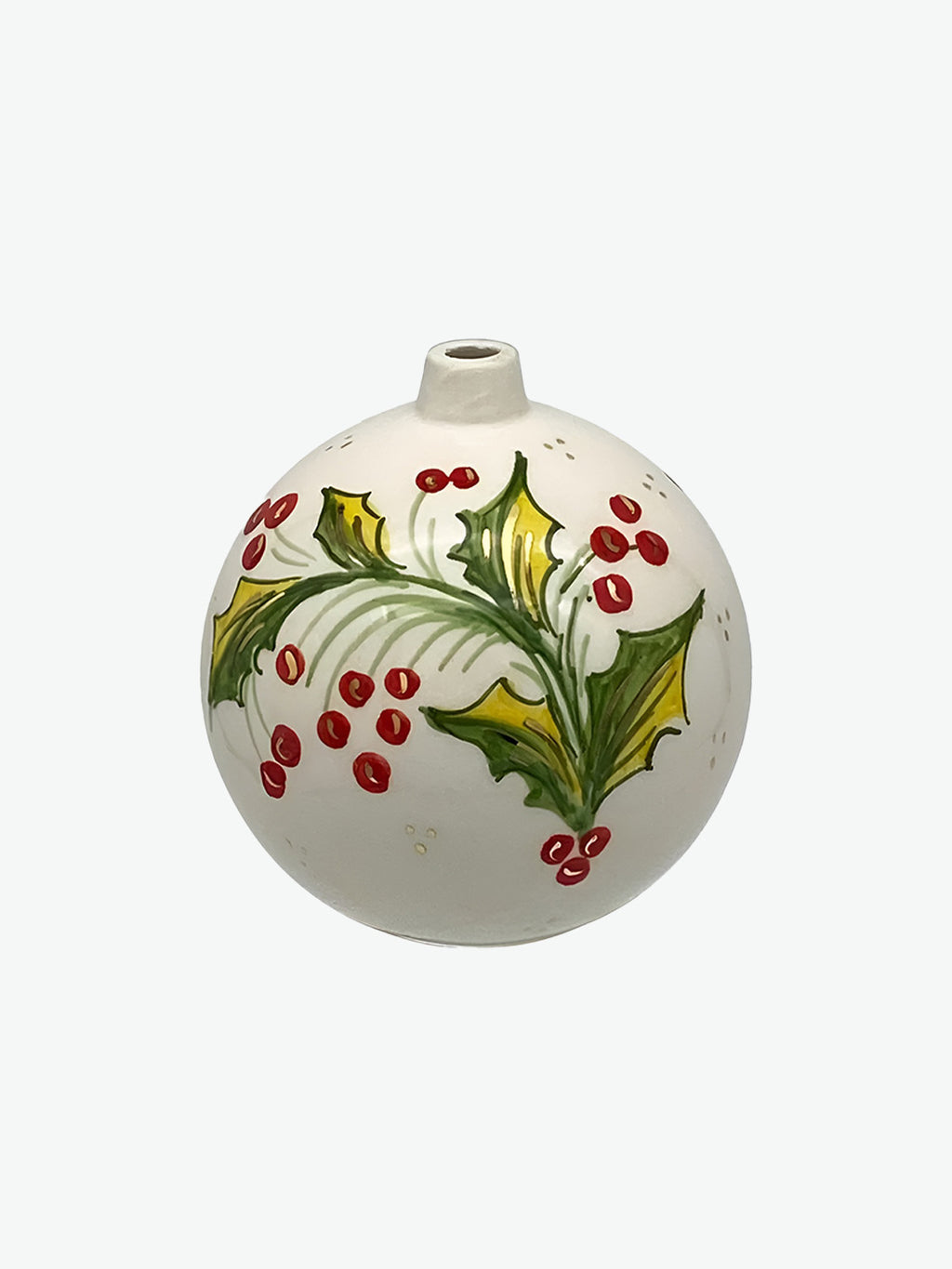 Les Ottomans Hand-Painted Christmas Bauble Mistletoe Small