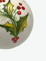Les Ottomans Hand-Painted Christmas Bauble Mistletoe Small