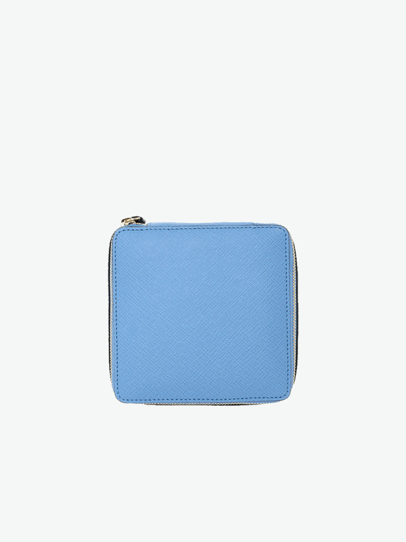 Smythson Large Square Trinket Case in Panama Nile Blue