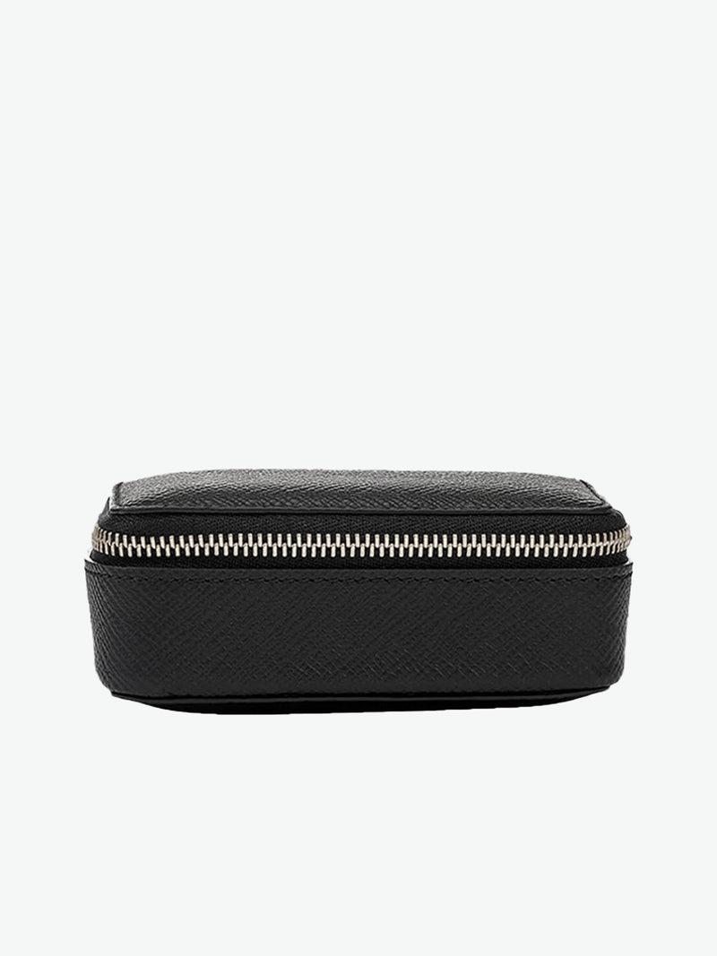 Smythson Rectangular Trinket Case in Panama Black