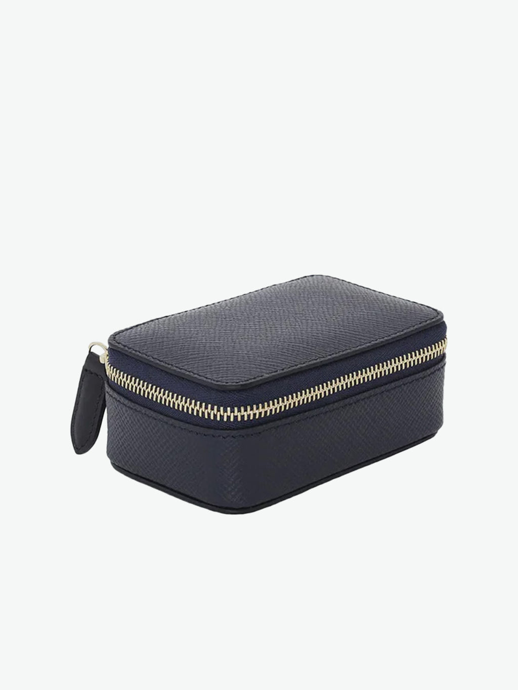 Smythson Rectangular Trinket Case in Panama Navy