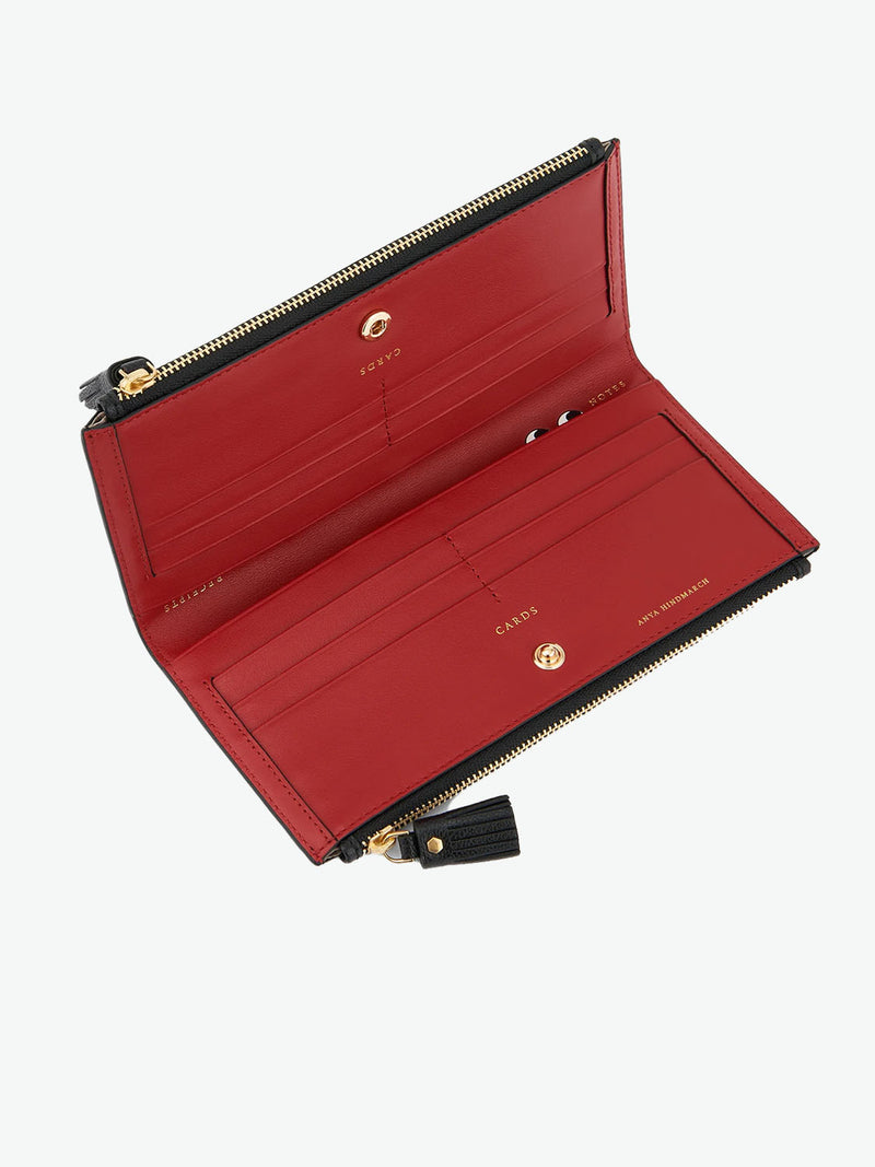 Anya Hindmarch Peeping Eyes Large Double Zip Wallet