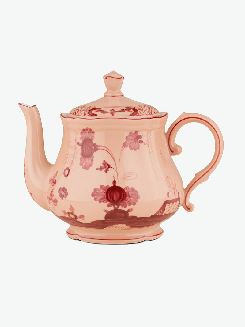 Ginori 1735 Teapot Oriente Italiano Vermiglio