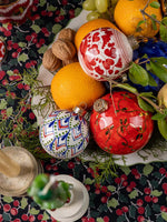 Les Ottomans Hand-Painted Christmas Ball Red Large