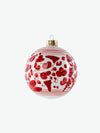 Les Ottomans Hand-Painted Christmas Bauble Red Small