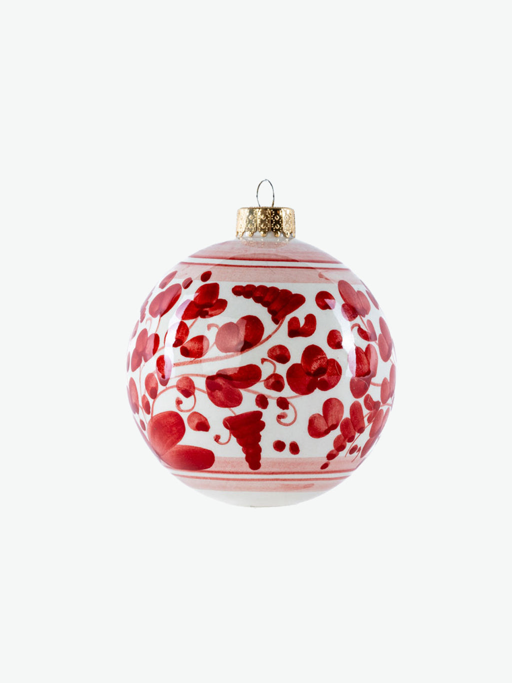 Les Ottomans Hand-Painted Christmas Bauble Red Small