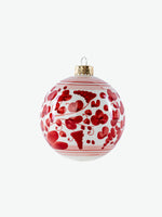 Les Ottomans Hand-Painted Christmas Bauble Red Small