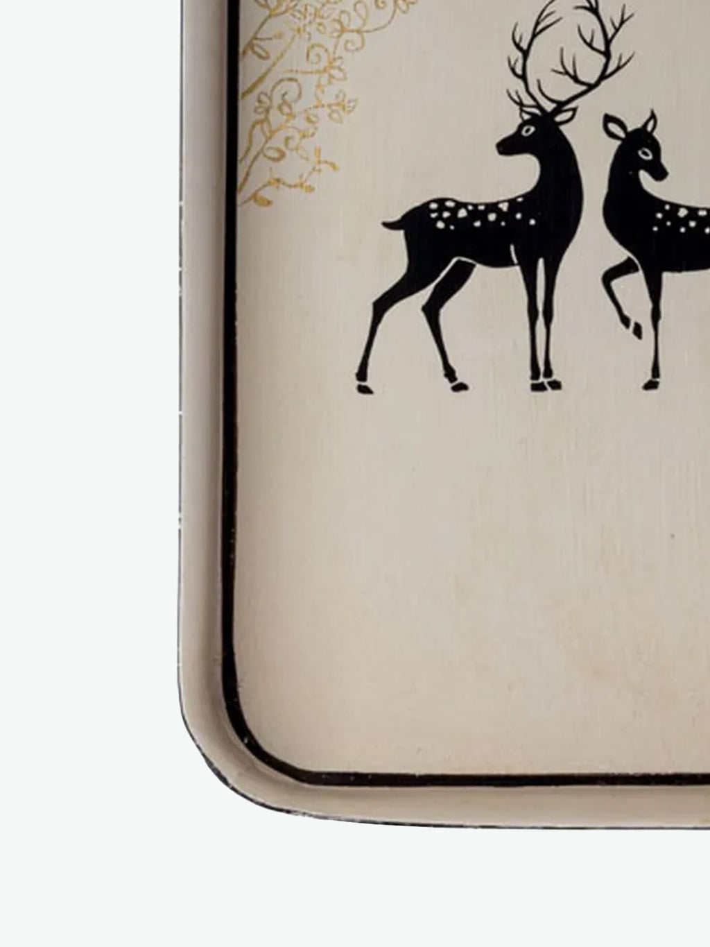 Les Ottomans Christmas Reindeer Hand-Painted Iron Tray