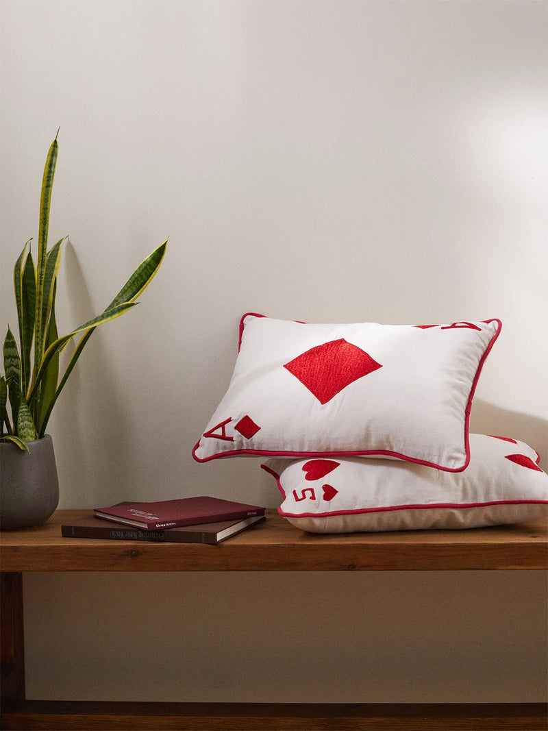 Les Ottomans Ace Hand-Embroidered Cushion