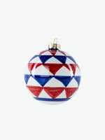 Les Ottomans Hand-Painted Christmas Bauble Blue Small
