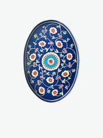 Les Ottomans Multi-Blue Hand-Painted Iron Tray