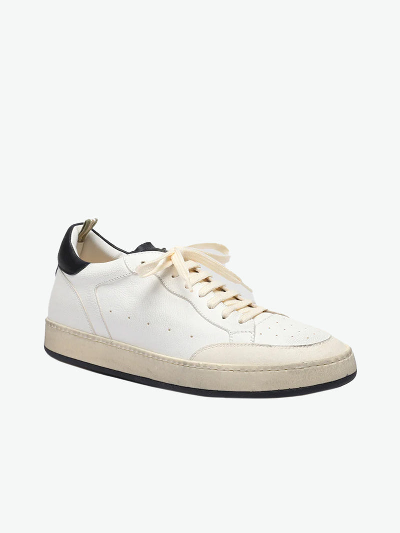 Officine Creative White Leather and Suede Low Top Sneakers