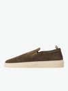 Officine Creative Muskrat 002 Olive Suede Slip-on Sneakers