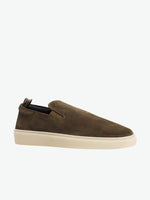 Officine Creative Suede Slip-on Sneakers Olive