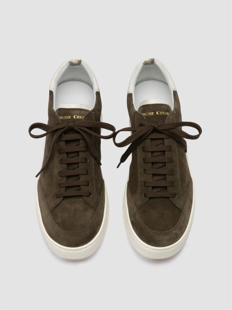 Officine Creative The Dime 001 Green Suede Low Top Sneakers