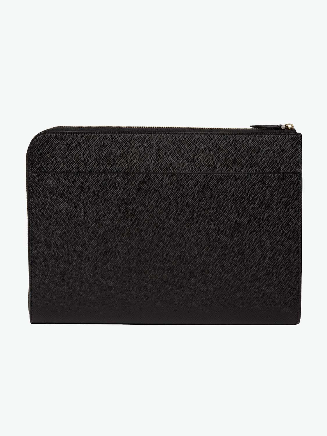 スマイソン キーケース SMYTHSON PANAMA 1018915 Panama Zip Around Key Holder in black | Smythson