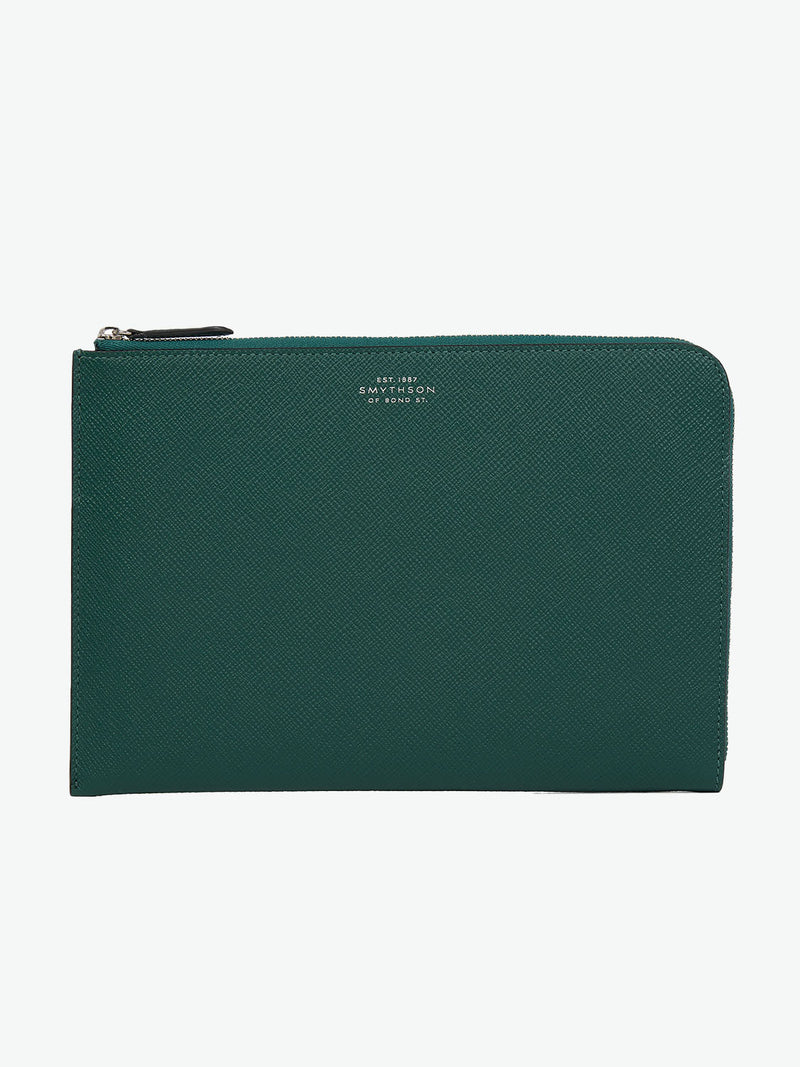 Smythson Slim Pouch in Panama Forest