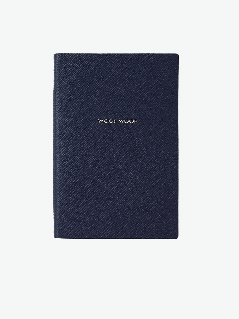 Smythson Woof Woof Chelsea Notebook in Panama Indigo