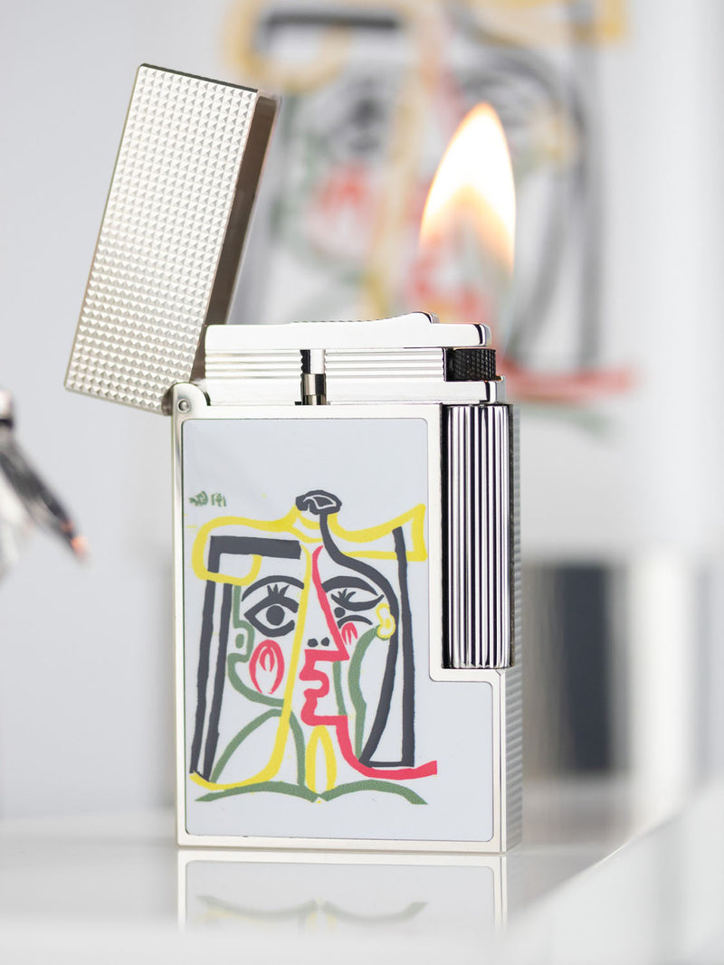 S.T. Dupont Picasso Ligne 2 Lighter White and Palladium