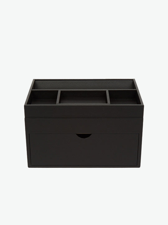 Smythson Stationery Organiser in Panama Black