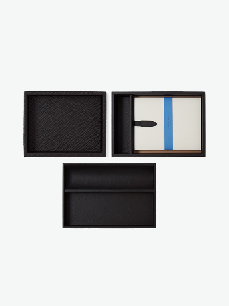 Smythson Stationery Organiser in Panama Black