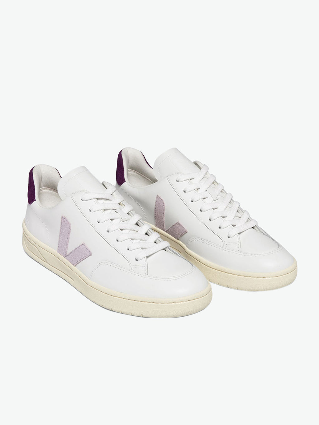 Veja V-12 Leather Magenta Sneakers