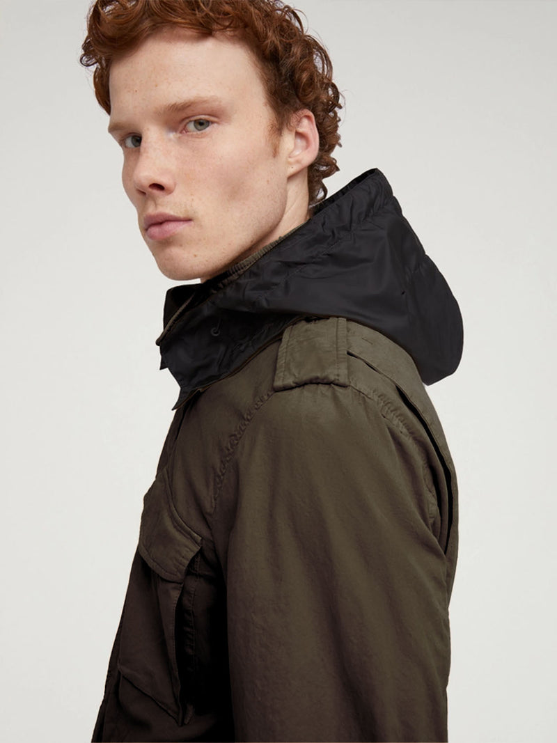 Aspesi Cotton Gabardine Vento Mini Field Jacket Khaki