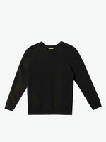 Acid Dye Organic Cotton Crew Neck Sweatshirt Black | A