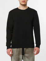 Acid Dye Organic Cotton Crew Neck Sweatshirt Black | B