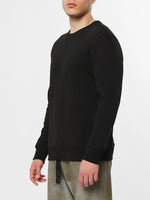 Acid Dye Organic Cotton Crew Neck Sweatshirt Black | C