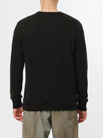 Acid Dye Organic Cotton Crew Neck Sweatshirt Black | D