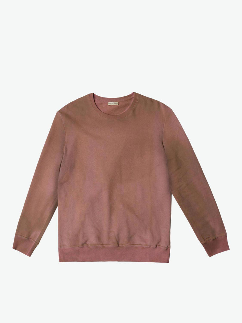 Acid Dye Organic Cotton Crew Neck Sweatshirt Dusty Pink | A