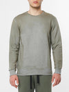 Acid Dye Organic Cotton Crew Neck Sweatshirt Melange Grey | B